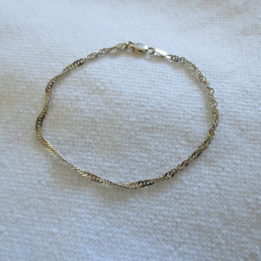 Simple Elegant Sterling Silver Chain link Bracelet